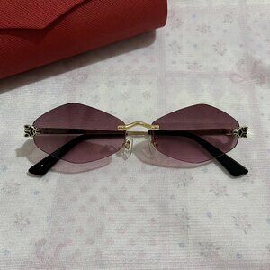 Cartier Panther Head Frameless Polygonal Sunglasses